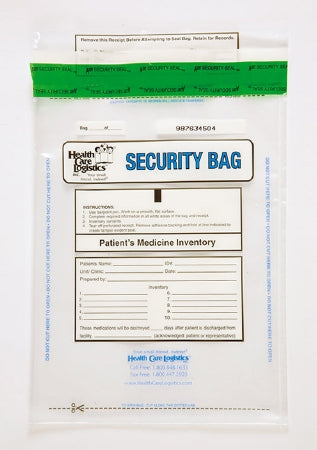 Health Care Logistics Health Care Logistics Patient Medicine Inventory Bag 9 X 12 Inch Polyethylene Tamper Evident Tape Closure Clear - 10447