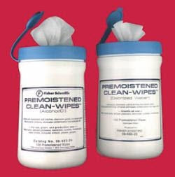 Fisher Scientific Clean-Wipes Presaturated Task Wipe With Alcohol White NonSterile Cellulose / Polyester 6 X 9 Inch Disposable - 666524