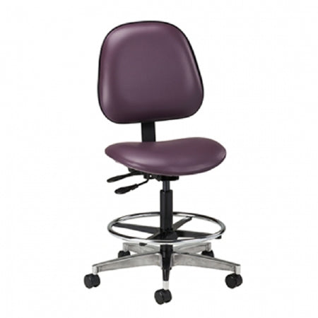 Clinton Industries Specialty Seating Lab Stool Backrest Pneumatic Height Adjustment 5 Casters Royal Blue - 2166-W-3RB