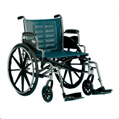 Invacare Tracer IV Bariatric Wheelchair Heavy Duty Desk Length Arm Padded, Removable Arm Style Mag Wheel Midnight Blue 22 Inch Seat Width 350 lbs. Weight Capacity - T422RDAP