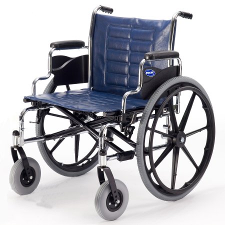 Tracer IV Heavy Duty - Bariatric Wheelchair Dual Axle Desk Length Arm Midnight Blue Upholstery 24 Inch Seat Width Adult 450 lbs. Weight Capacity - T4X24RDAP