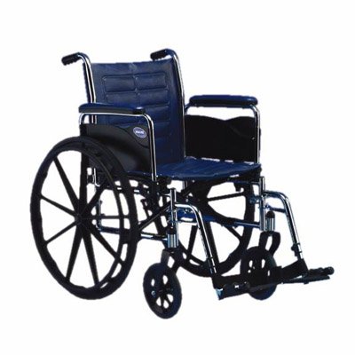Invacare Tracer EX2 Wheelchair Dual Axle Desk Length Arm Padded, Removable Arm Style Mag Wheel Midnight Blue 16 Inch Seat Width 250 lbs. Weight Capacity - TREX26RP