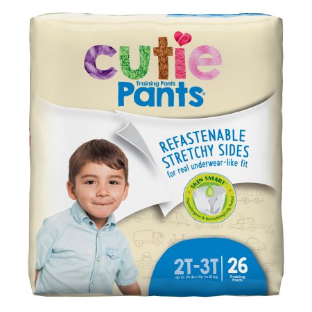 Cutie Pants - Male Toddler Training Pants Pull On with Tear Away Seams Size 2T to 3T Disposable Heavy Absorbency - CR7007