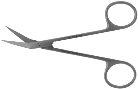 BR Surgical BR Surgical Iris Scissors 4-1/2 Inch Length Surgical Grade Stainless Steel NonSterile Finger Ring Handle Angled Sharp/Sharp - BR08-34611