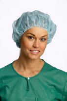 Molnlycke Barrier Bouffant Cap Large Blue Elastic - 621815