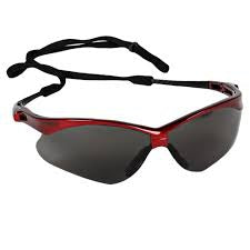 Kimberly Clark Jackson Safety Nemesis Safety Glasses Anti-Fog Coating Smoke Tint Polycarbonate Lens Red Frame Over Ear One Size Fits Most - 22611