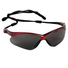 Jackson Safety Nemesis - Safety Glasses Anti-fog Coating Smoke Tint Polycarbonate Lens Red Frame Over Ear One Size Fits Most - 22611