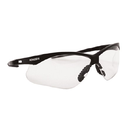 Kimberly Clark Jackson Safety Nemesis Safety Glasses Wraparound Clear Tint Polycarbonate Lens Black Frame Over Ear One Size Fits Most - 25676