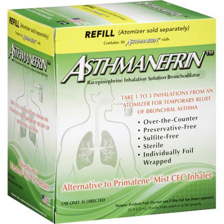 Nephron Pharmaceutical Asthmanefrin Asthma Relief Refill Kit 11.25 mg Strength Inhalation Solution 30 per Box - 30487278401