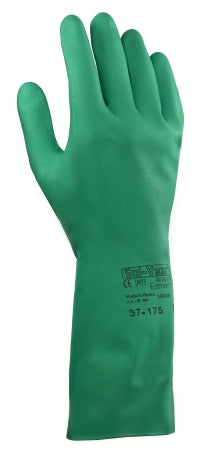 Grainger Sol-Vex Chemical Protection Glove Size 9 Flock Lined Green 13 Inch Straight Cuff NonSterile - 4T424