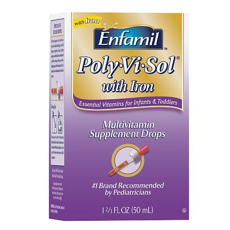 Mead Johnson Poly·Vi·Sol with Iron Pediatric Multivitamin Supplement Vitamin A / Ascorbic Acid / Vitamin D 1500 IU - 400 IU - 35 mg Strength Oral Drops 1.6 oz. Unflavored - 30087040501