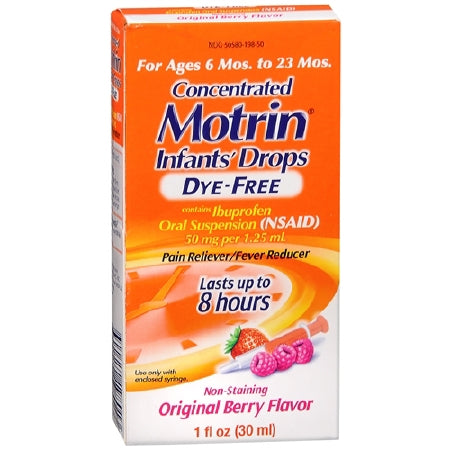 J & J Sales Motrin Children's Pain Relief 50 mg / 1.25 mL Strength Ibuprofen Oral Drops 1 oz. - 30045019801