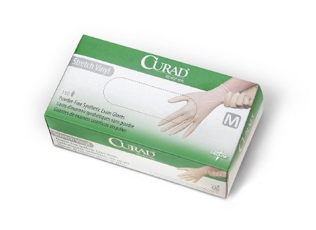 Curad - Exam Glove X-Large NonSterile Stretch Vinyl Standard Cuff Length Smooth Cream Not Chemo Approved - Medline - CUR9227