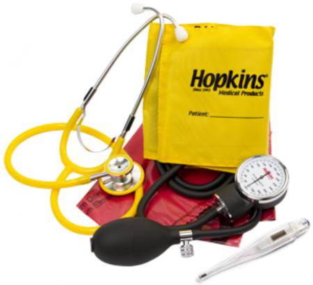 Hopkins Medical Products ISO Vital Signs Kit Aneroid Sphygmomanometer / Stethoscope Combo Arm - 694863
