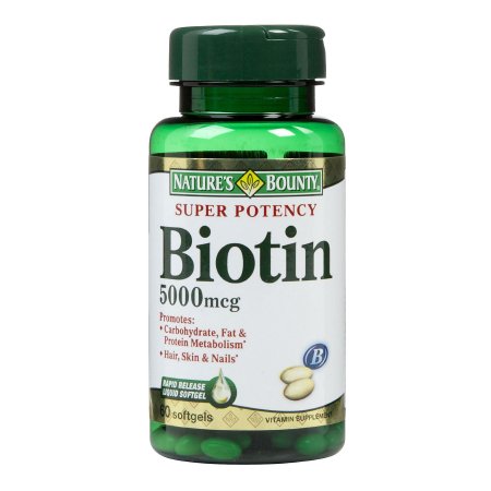 Nature's Bounty - Biotin Supplement Vitamin B7 5000 mcg Strength Softgel 60 per Bottle - 74312134302