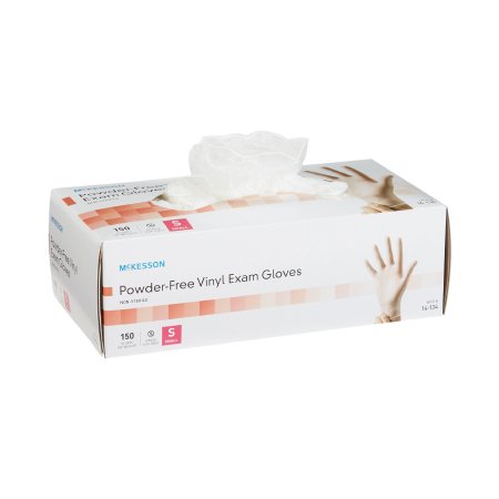 McKesson - Exam Glove Small NonSterile Vinyl Standard Cuff Length Smooth Clear Not Chemo Approved - 14-134