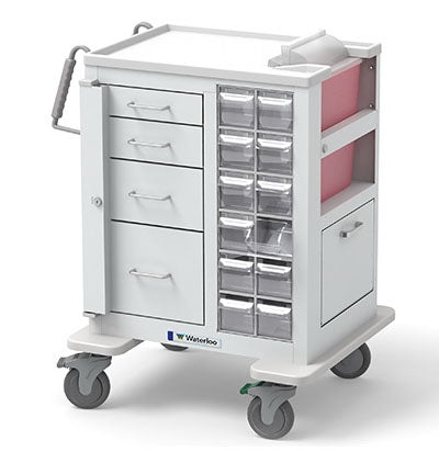 Waterloo Industries Phlebotomy Cart 24.5 X 27 X 37.25 Inch 4 Drawers - SWA-3469-WHT
