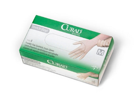 Curad - Exam Glove Small NonSterile Stretch Vinyl Standard Cuff Length Smooth Cream Not Chemo Approved - Medline - CUR9224