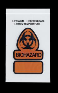 RD Plastics - Specimen Transport Bag 4 X 6 Inch Zip Closure Biohazard Symbol / Storage Instructions NonSterile - 23700236