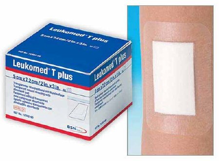 LeukomedT plus - Transparent Film Dressing with Pad Rectangle 2 X 3 Inch 2 Tab Delivery Without Label Sterile - 7238200