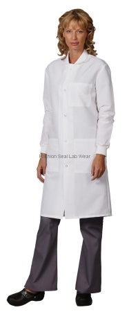 Fashion Seal Uniforms Lab Coat White Large Long Sleeves Knee Length - 3492-L