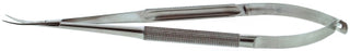 BR Surgical - Micro Scissors 7 Inch Length Surgical Grade Stainless Steel NonSterile Round Thumb Handle with Spring Curved Sharp Tip / Sharp Tip - BR09-20718