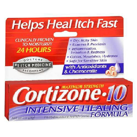 Chattem Cortizone-10 Intensive Healing Itch Relief 1% Strength Cream 2 oz. Tube - 4116700353