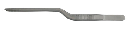 BR Surgical BR Surgical Dressing Forceps Jansen-Gruenwald 6-1/2 Inch Surgical Grade Stainless Steel NonSterile NonLocking Bayonet Handle Straight Serrated Tips - BR46-15420