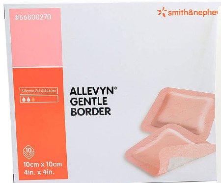 Smith & Nephew Allevyn Gentle Border Silicone Foam Dressing 4 X 4 Inch Square Silicone Gel Adhesive with Border Sterile - 66800270