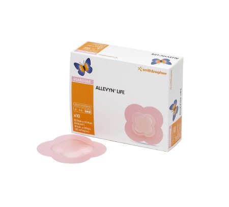 Smith & Nephew Allevyn Life Silicone Foam Dressing 5-3/4 X 5-3/4 Inch Quadrilobe Silicone Adhesive with Border Sterile - 66801068