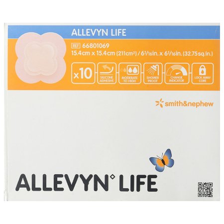 Allevyn Life - Silicone Foam Dressing 6 X 6 Inch Quadrilobe Silicone Adhesive with Border Sterile - 66801069