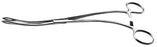 BR Surgical - Uterine Forceps Fletcher-Van Doren 9-1/2 Inch Length Surgical Grade Stainless Steel NonSterile Ratchet Lock Finger Ring Handle Double Curved Narrow Serrated Fenestrated Oval Jaws - BR16-17530
