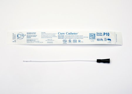 Cure Catheter - Urethral Catheter Straight Tip Uncoated PVC 10 Fr. 10 Inch - P10