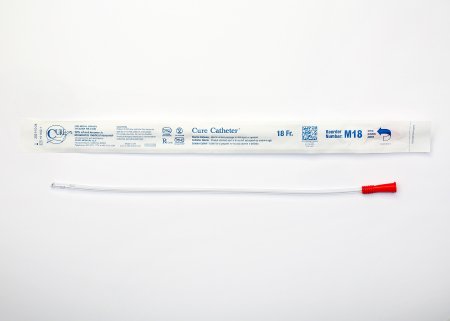Cure Catheter - Urethral Catheter Straight Tip Uncoated PVC 18 Fr. 16 Inch - M18
