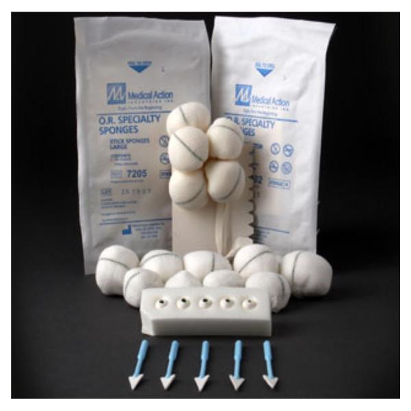 Medical Action Industries Sponge Toil Cotton 1-1/4" Large X-Ray Detectable Sterile 100X5/Ca - 7202