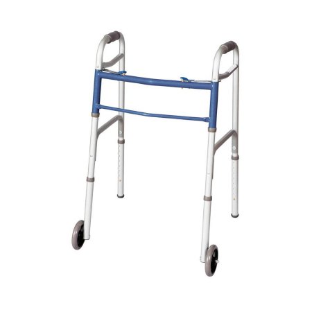 Carex Classics - Dual Release Folding Walker Adjustable Height Aluminum Frame 300 lbs. Weight Capacity 31-3/4 to 37-3/4 Inch Height - FGA87977 0000