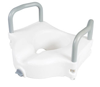 Apex-Carex Healthcare Classics Raised Toilet Seat with Arms 4-1/2 Inch Height White 300 lbs. Weight Capacity - FGB31877 0000