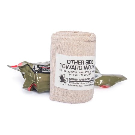 ETD - Trauma Dressing 4 X 70 Inch Standard Compression C-Clasp Closure Tan / White 4 X 6 Inch Pad Sterile - 30-0031