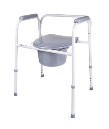 Classics - 3-in-1 Commode Chair Padded Fixed Arm Steel Frame Back Bar 21-3/4 Inch Seat Width - FGB34277 0000