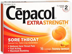 Cepacol Extra Strength - Sore Throat Relief 15 mg - 2.6 mg Strength Lozenge 16 per Box - 63824073216