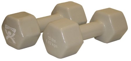 CanDo - Dumbbell Pair Hexagon Heads 15 lbs. - 10-0560-2
