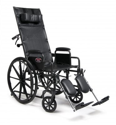 Advantage - Reclining Wheelchair Desk Length Arm Elevating Legrest Black Upholstery 18 Inch Seat Width Adult 300 lbs. Weight Capacity - 3K010130