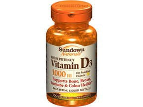 US Nutrition Sundown Naturals Vitamin Supplement Vitamin D 1000 IU Strength Softgel 100 per Bottle - 3076815605