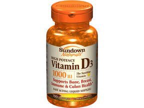 Sundown Naturals - Vitamin Supplement Vitamin D 1000 IU Strength Softgel 100 per Bottle - 03076815605