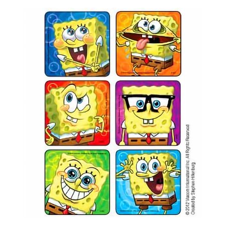 Disney - 90 per Unit SpongeBob Closeup Faces Sticker 2.5 Inch - 1457P