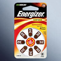 Bulbtronics Energizer Zinc Air Battery 312 Cell 1.4V Disposable 8 Pack - 84348