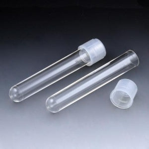 Globe Scientific Culture Tube Round Bottom Plain 12 X 75 mm 5 mL Without Color Coding Dual Position Snap Cap Polystyrene Tube - 110405