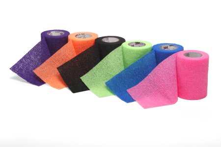 3M Coban LF Cohesive Bandage 3 Inch X 5 Yard Standard Compression Self-adherent Closure Bright Green / Bright Orange / Bright Pink / Purple / Blue / Black NonSterile - 2083C