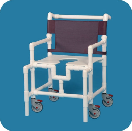 IPU IPU Shower Chair ipu Fixed Arm PVC Frame Mesh Back - SC200-OS-FS