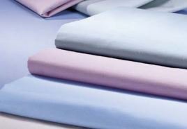 Colored Sheeting - Bed Sheet Flat Sheet 66 X 180 Inch Porcelain Blue Cotton / Polyester Reusable - 49435-BLU